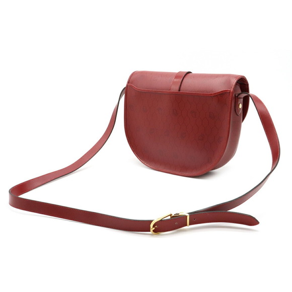 Dior Christian Bag  Pattern Honeycomb Leather Red Shoulder - Picture 1 of 8